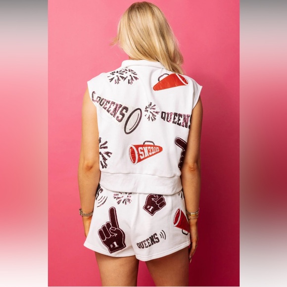 New! Rare! QUEEN OF SPARKLES Orange and White Cheers Queen Set - Picture 11 of 13